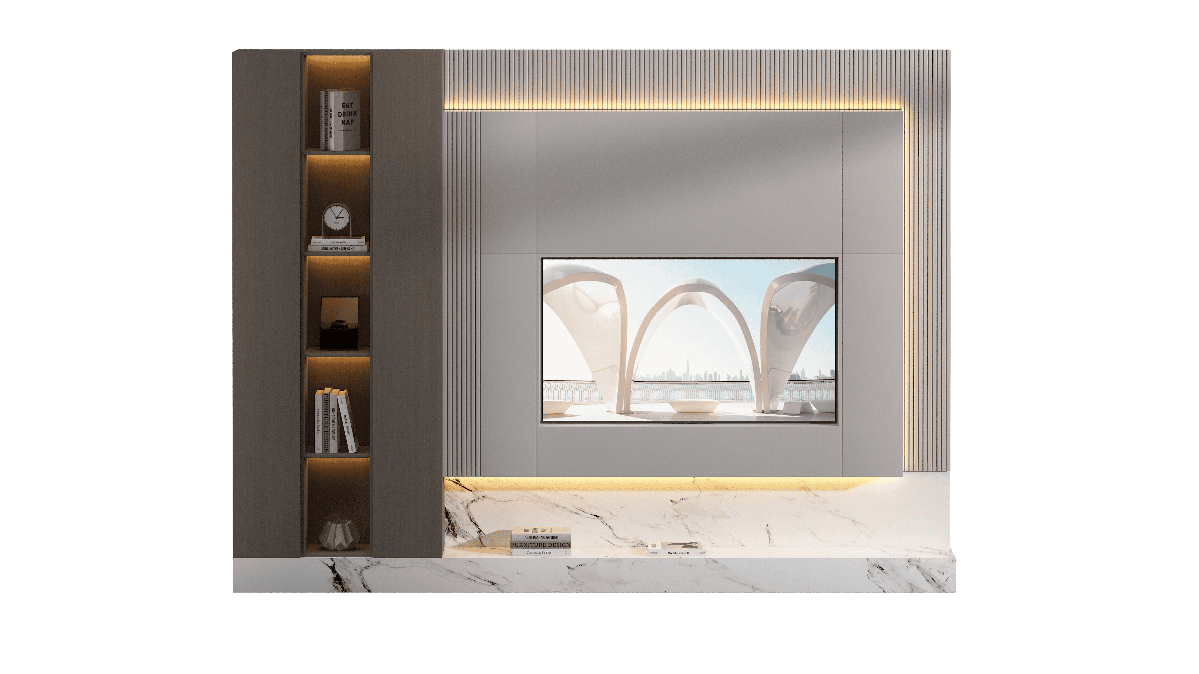 Liwa media wall installed in a Downtown Dubai apartment